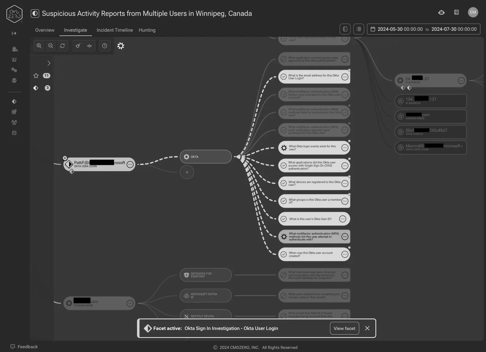 Accelerate Okta investigations – sample account takeover analysis — inline