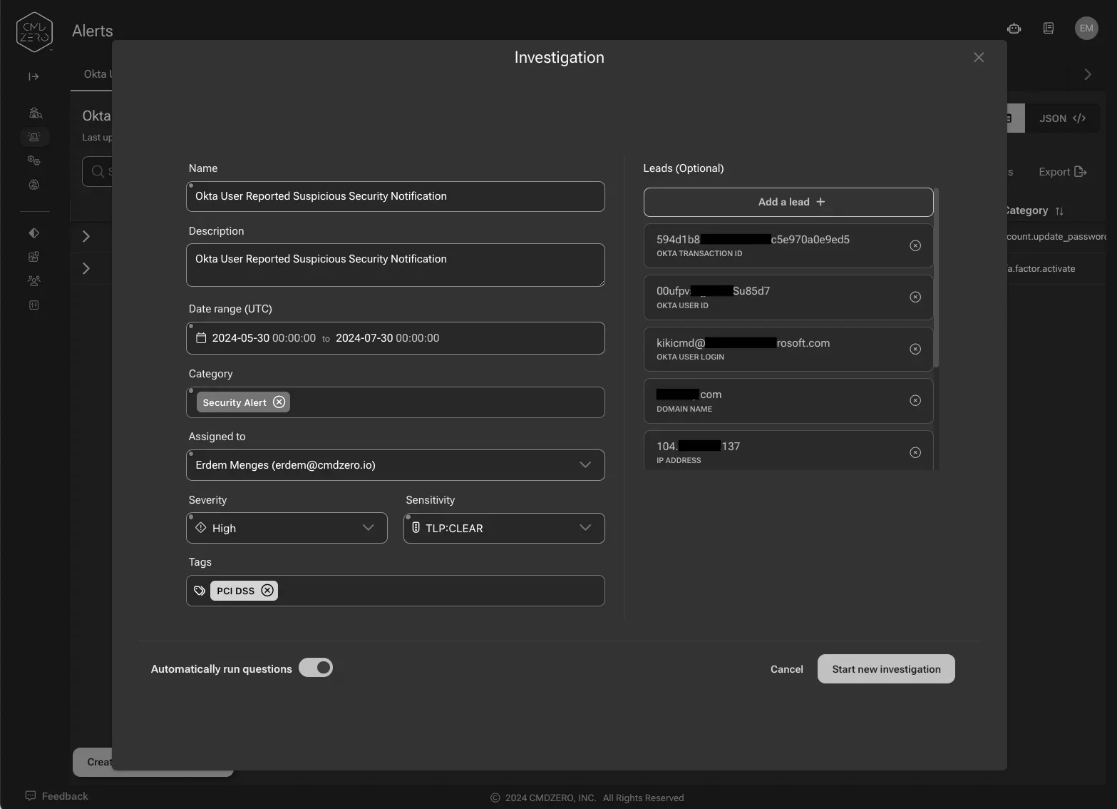 Accelerate Okta investigations – sample account takeover analysis — inline