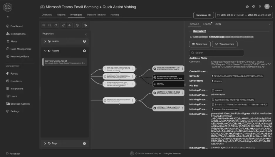 Deep Dive: Finding and Investigating Microsoft Teams Vishing Attacks with Command Zero — inline
