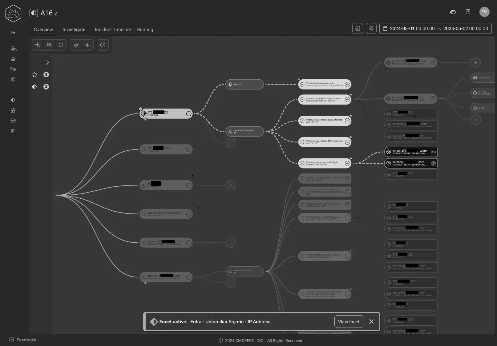 Investigate Microsoft EntraID identities in minutes — inline